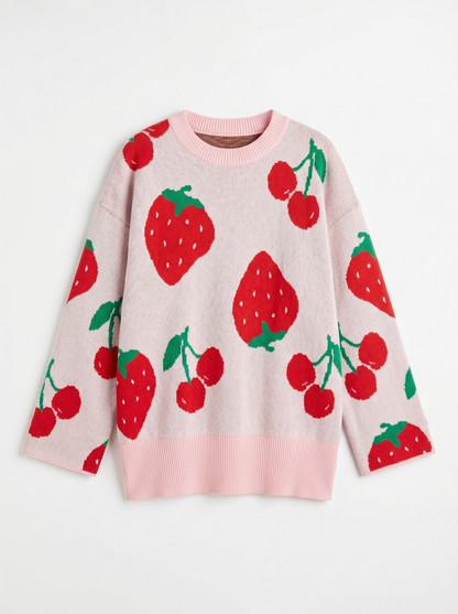 Bluson tejido con diseño de frutas
